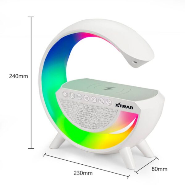Luminária G Caixa de Som Carregamento por Indução Bluetooth
